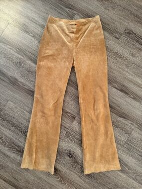 Anonymous John Carlisle flare Vinatge leather tan pants